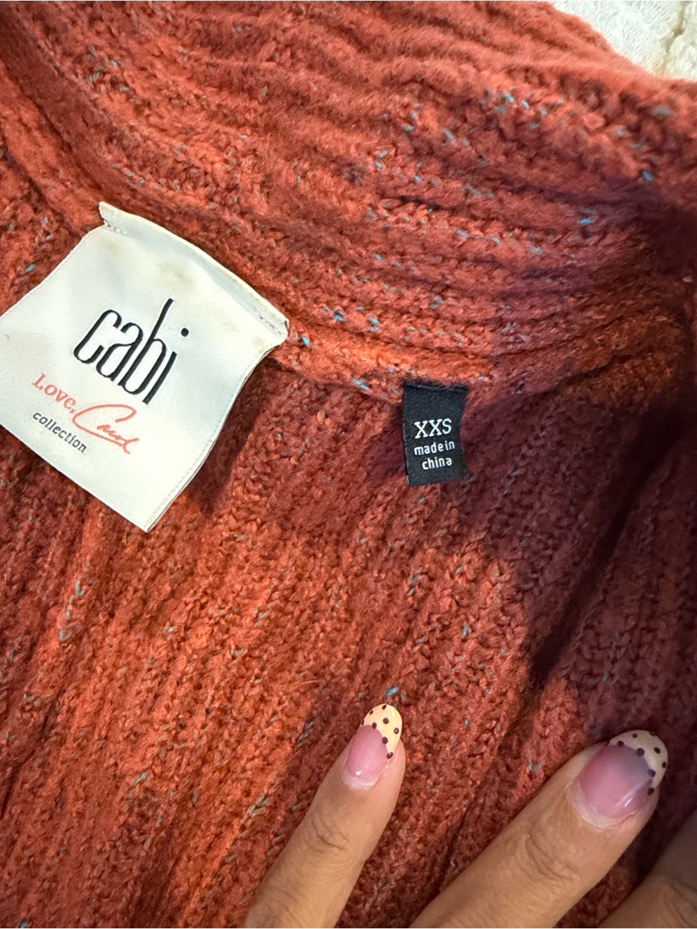 CAbi Ribbed Open-Front Shrug in Rust - Picture 3 of 4